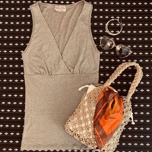 MICHAEL STARS Cross Front Top Metallic Brown Gold